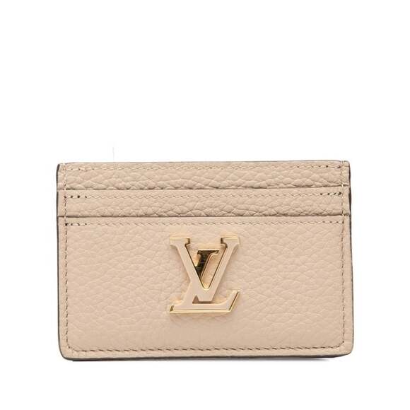 Louis Vuitton Porte Carte Capucines Business Card Case M11458 Galle Beige Lea...